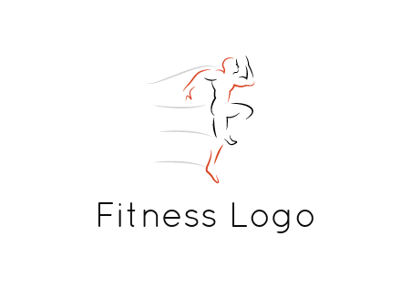 abstract line art man jogging 