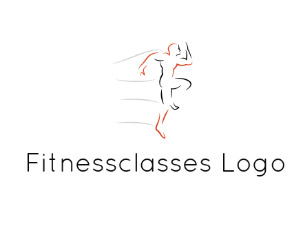 abstract line art man jogging 