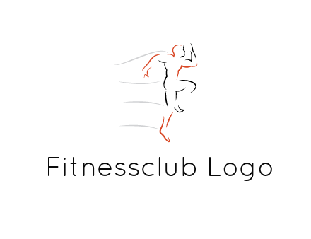 abstract line art man jogging 