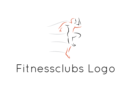 abstract line art man jogging 