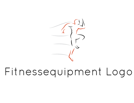 abstract line art man jogging 