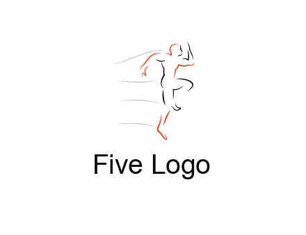 abstract line art man jogging 