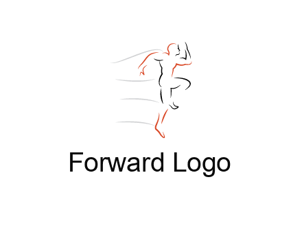 abstract line art man jogging 