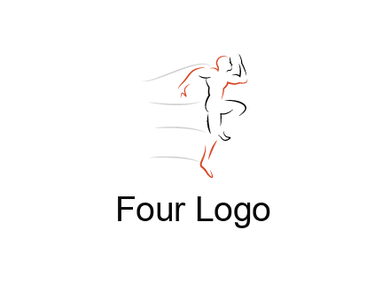 abstract line art man jogging 