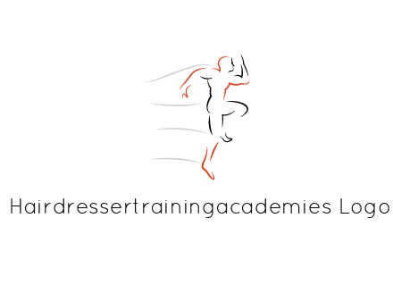 abstract line art man jogging 