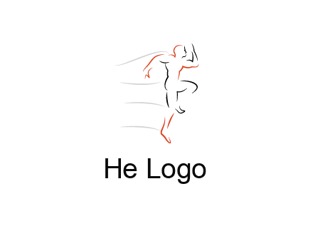 abstract line art man jogging 