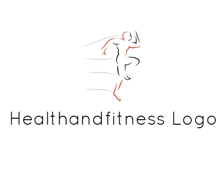 abstract line art man jogging 