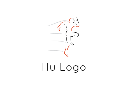 abstract line art man jogging 