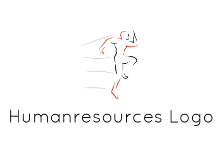 abstract line art man jogging 