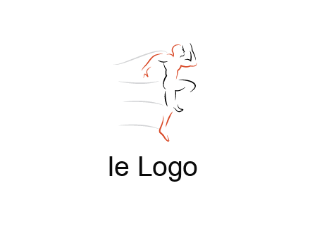 abstract line art man jogging 