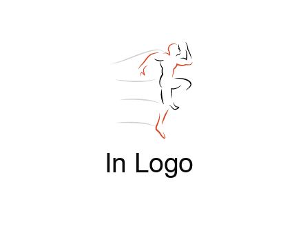 abstract line art man jogging 