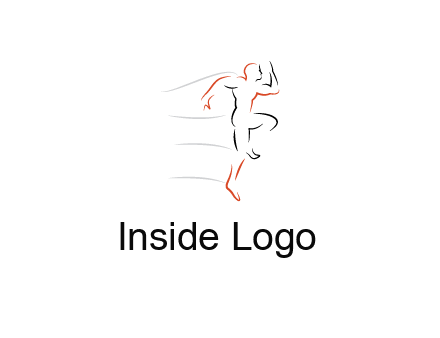abstract line art man jogging 