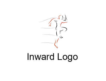 abstract line art man jogging 