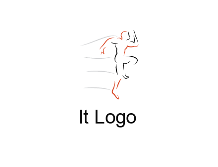 abstract line art man jogging 