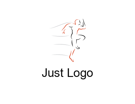 abstract line art man jogging 
