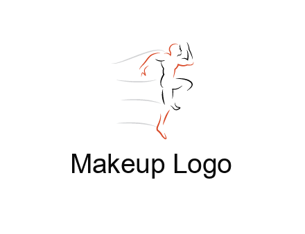 abstract line art man jogging 