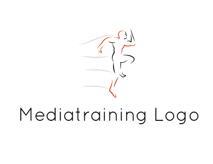abstract line art man jogging 