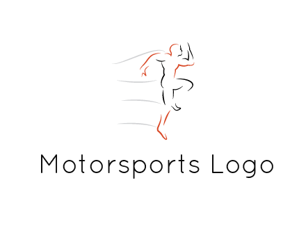 abstract line art man jogging 