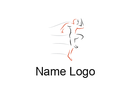abstract line art man jogging 