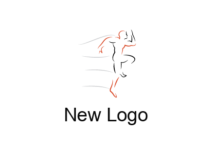 abstract line art man jogging 