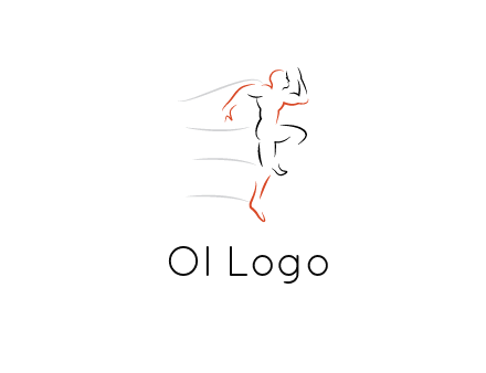 abstract line art man jogging 