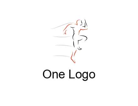 abstract line art man jogging 