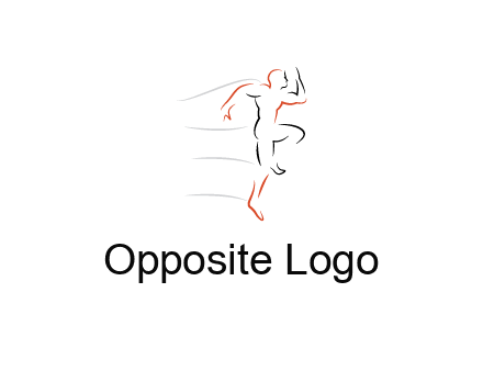 abstract line art man jogging 