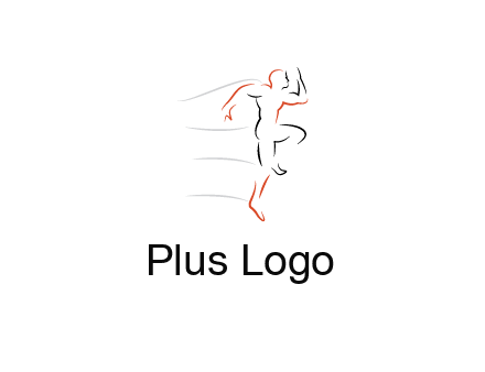 abstract line art man jogging 