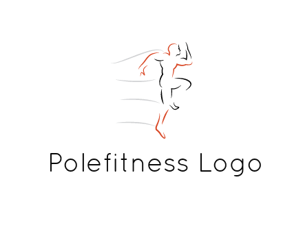 abstract line art man jogging 