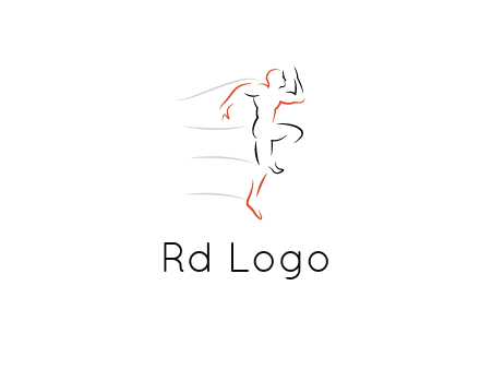 abstract line art man jogging 
