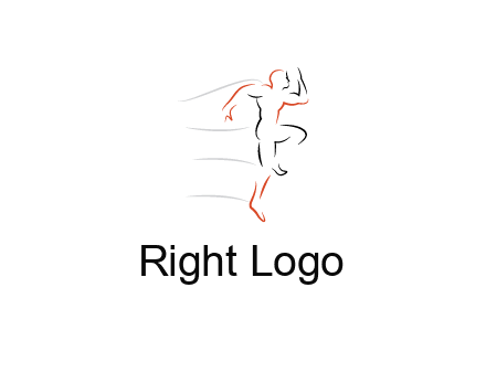 abstract line art man jogging 