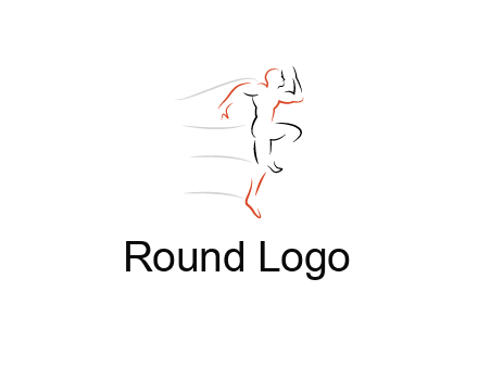 abstract line art man jogging 