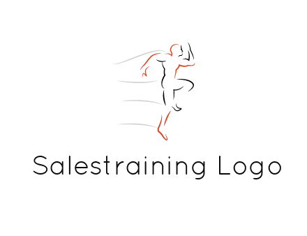 abstract line art man jogging 