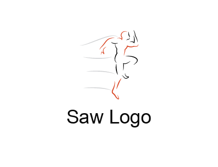 abstract line art man jogging 