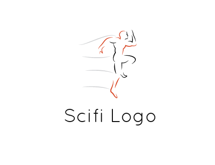 abstract line art man jogging 