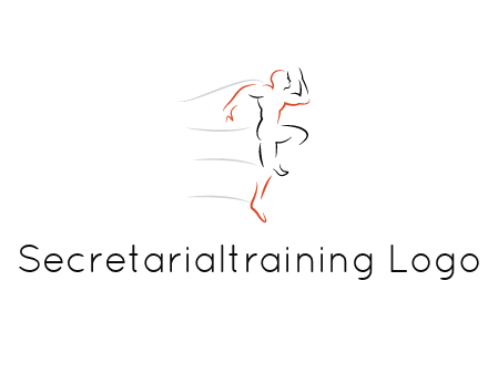 abstract line art man jogging 