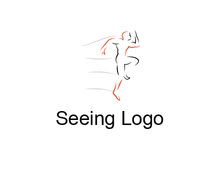 abstract line art man jogging 
