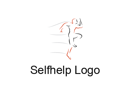 abstract line art man jogging 