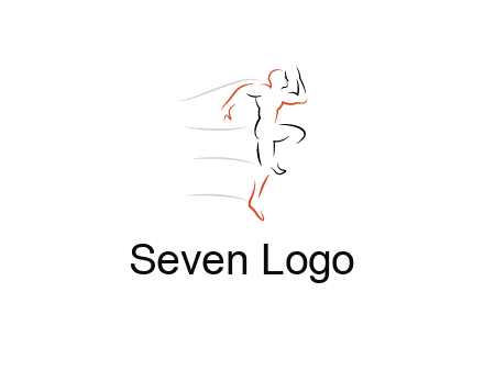 abstract line art man jogging 