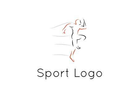 abstract line art man jogging 