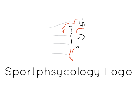 abstract line art man jogging 
