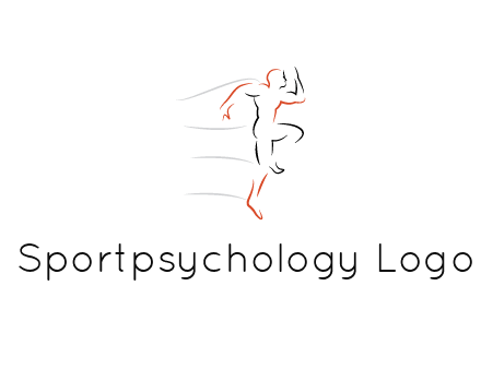abstract line art man jogging 