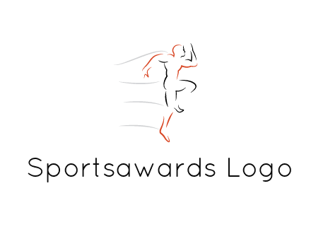 abstract line art man jogging 