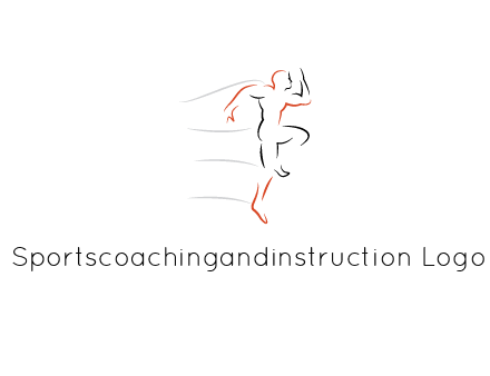 abstract line art man jogging 