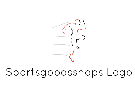 abstract line art man jogging 