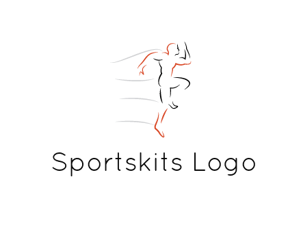 abstract line art man jogging 