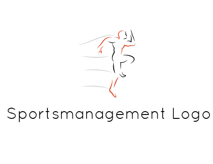 abstract line art man jogging 