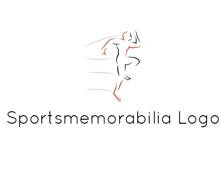 abstract line art man jogging 