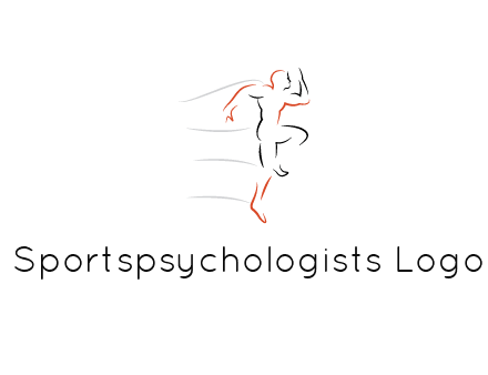 abstract line art man jogging 