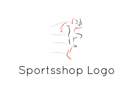 abstract line art man jogging 